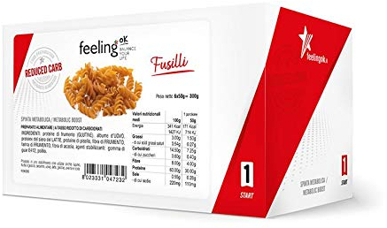 Feeling Ok Pasta Proteica Fusilli - 6 Pezzi da50 g
