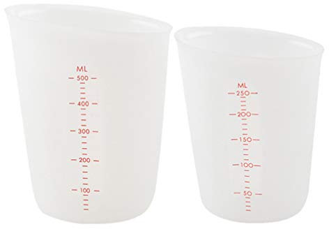 SUPVOX Copa medidora de silicona vasos graduados visibles tazas de escala precisas para moldes de fundición epoxi mezcla (250 ml +500 ml)