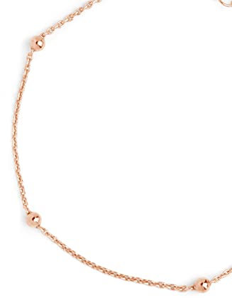 SINGULARU - Bracciale Dots. Argento Sterling 925 con Finitura Placcata Oro Rosa 18 Kt. Taglia Unica. Lunghezza della Catena 17,5 cm. Gioielli per Donna