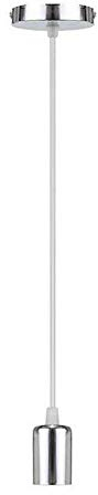 LEDSone Vintage Modern Industrial Ceiling Light 95cm Chrome Round Adjustable PVC Cable with E27 Lamp Holder Pendant Fixture for Living Room Dining Room Kitchen Cafe Restaurant Hallway