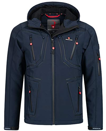 Höhenhorn Schilthorn Veste softshell pour homme - Veste fonctionnelle - Imperméable et respirante - Coupe-vent, Corne bleu foncé, S