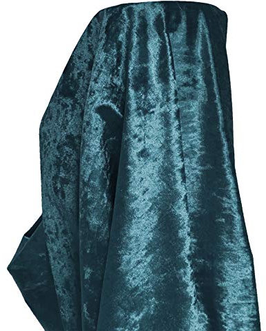 A-Express Stoff Pannesamt Sanft Samt Karneval Bekleidung Kostüm Dekostoff Gardinenstoff Schneiderei Stoff 140cm Breite - 1 Meter 100cm x 140cm Blaugrün
