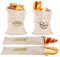 Sureh 4 x Leinen-Brotbeutel, wiederverwendbar, mit Kordelzug, groß, ungebleicht, Beutel für Brot, Baguette, selbstgemachtes Brot und weitere Lebensmittel