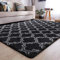 Calore Teppiche Schlafzimmer Flauschig Weicher Hochflor Teppich Anti-Rutsch-Teppich Wohnzimmer Moderne Teppiche Waschbarer (120 x 160 cm, Schwarz Weiß)