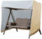 MeTikTok Hollywoodschaukel Pergola-Sonnendach, 3 Sitzer Abdeckung Für Hollywoodschaukeln Oxford Wasserdicht Winddicht Sonnendach Schutzhülle Schaukel Markisen Sonnenschirme,Beige,223x153x183cm
