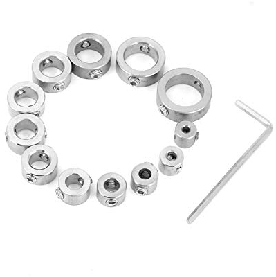 Tiefenanschlagringe, Tiefenanschlag für Bohrer, 12 Tlg Tiefenanschlagringe Set, Stellungsregler, Ring Positionierer, HSS-Locator mit Inbusschlüssel, für Bohrer Holzbearbeitung, 3-16mm