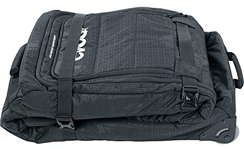EVOC SNOW GEAR ROLLER Ski- und Snowboardtasche (gepolstert, zusammenfaltbar, für 3-4 Paar Ski oder 2 Snowboards, austauschbare Skate-Rollen, mit Lawinenfach, Größe: L), Schwarz