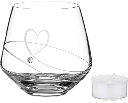 DIAMANTE Teelichthalter Romance, verziert mit Swarovski-Kristallen (hochwertiges Teelicht im Lieferumfang enthalten) zum Valentinstag