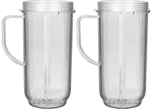 2 Pièces Tasses de Remplacement pour Magic Bullet Blender Mixeur, Bol en Verre Accessoires, 250 W Magic Bullet Pièces de Rechange de Gobelet
