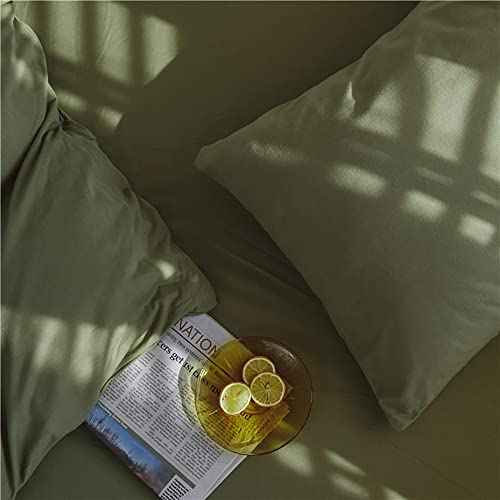 Omela Kissenbezug 40 x 80 cm 100% Mikrofaser Dunkelgrün Doppelpack Kissenbezüge Kopfkissenbezug 2er Set Super Weich Kissenhülle mit Reißverschluss Grün 40x80 cm