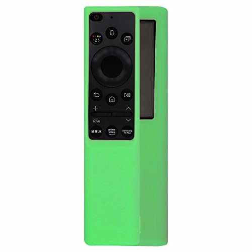 2022 Custodia protettiva in silicone compatibile per TV Samsung bn59-01357a/01363L/01364A TM -1990C Custodia protettiva per telecomando solare con cordino (Verde)