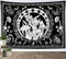 LB Wandteppich Schwarzer und Weißer Pilz Wandtuch Mondphasen Trippy Pflanzen Wandbehang Gote Tapisserie für Wohnzimmer Schlafzimmer Wohnheim Wanddeko,200x150cm
