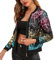ORANDESIGNE Baseball Jacke Damen Pailletten Reißverschluss Langarm Jacken Frühling Herbst Kurze Jacke Outwear mit Taschen Frauen Retro Casual Baseball Bomberjacke Bikerjacke F Violett M