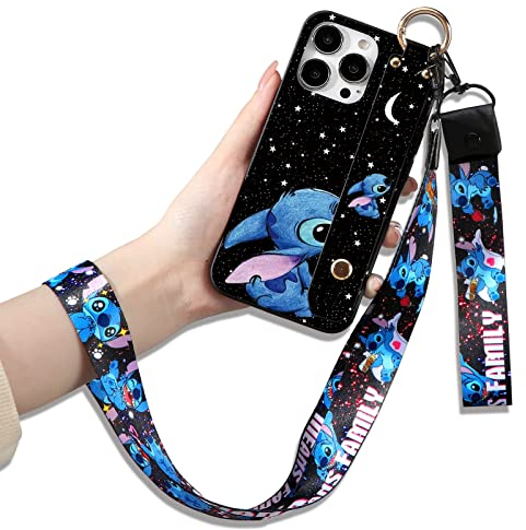 Handykette Handyhülle für Apple iPhone 11 Pro 5,8 Hülle mit Band, Süßes Stitch Silikon Schutzhülle zum Umhängen Kordel Verstellbares Handgelenkband Weiche TPU Case für iPhone 11 Pro, 06