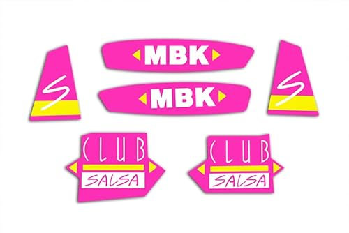 Kit Stickers Motobecane MBK 51 Club Salsa pour décorer Votre Motobécane comme à l'époque (kit déco Complet) (Rose)
