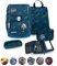 Belmil Premium Comfy Plus ergonomisches Schulranzen Set 5 - teilig, für kleine Kinder/Erstklässler - STAEDTLER, Brustgurt, Hüftgurt, Magnetverschluss (405-73/P/S) (Orion Blue)