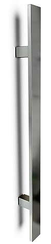 oppali Cepillado Tirador de Acero Inoxidable Cuadrado Rectángulo Manija de la Puerta de Entrada Art.540 | Rectángulo T-Bar | 40cm Longitud Total