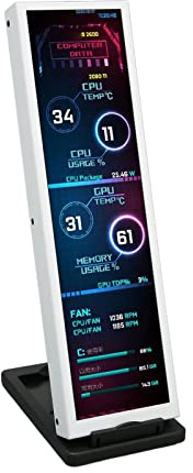 SYH&AQYE 8.8 Inch PC Temperature Display, Computer Temp Monitor with Case PC Sensor Panel Display Computer Temp Monitor, Mini Screen PC CPU RAM Data Monito Temperature Monitor