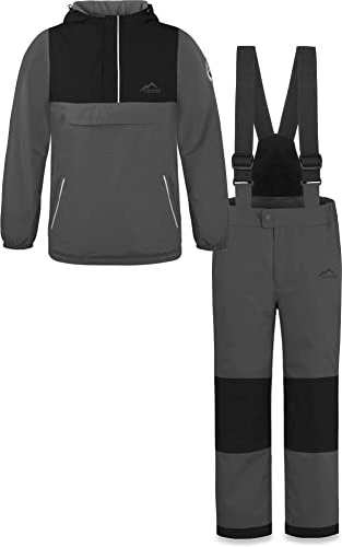 normani Kinder WinterSet wasserdichte Thermohose und Windbreaker Schneeanzug Ski-Set für Jungen und Mädchen