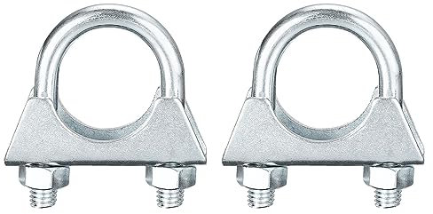 sourcing map Muffler U-Bolt Clamps for 25mm(1) Diameter Exhaust Tail Pipe, 2pcs Exhaust U Clamp Saddle Type U-Bolt Clamps