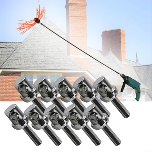 Chimney-Typhoon Power Sweeping Accessories, High-Quality Drill Adapter Linking Electric Drill Drill Chuck Adaptor For Chimney Cleaning Brush(10pcs)