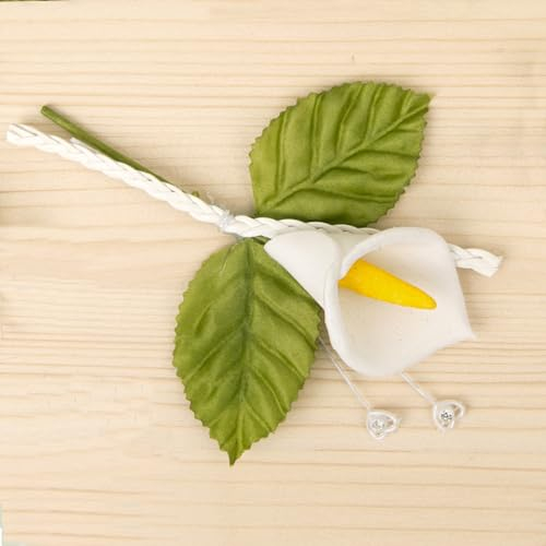 Doni Bomboniere 12pz Decorazione Fiore Calla BOMBONIERA Comunione CRESIMA Ragazzo Ragazza Matrimonio Applicazione Anniversario ADDOBBO Raffinato Economico CONFEZIONAMENTO SEGNAPOSTO Fai da Te