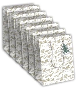 Eurowrap X-32802-3Cpack - Packung 6 Geschenktasche - Tüte Excellia, Format Medium (21,5x10,2x25,3 cm), robust und wiederverwendbar, Höhe Weiß, 6 Stück