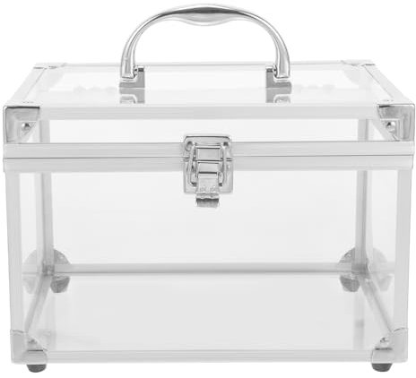 Hemobllo Scatola Porta Cd Dvd in Acrilico Trasparente Con Manico, Grande Capacità, Per Casa E Ufficio