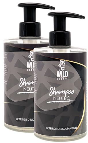 Wild Horses | Shampoo per Cavalli Neutro, Delicato e Sicuro, per Uso Frequente, Adatto a Tutti i Tipi di Manto, 2 x 500ml, Made in Italy