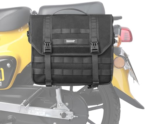 Rhinowalk Motorrad Satteltaschen, wasserdichte Gepäcktaschen, Schnellverschluss-Motorradseitentaschen, 13 l, passend für die meisten Motorrad mit Seitenrahmen (schwarz, 1er-Pack)