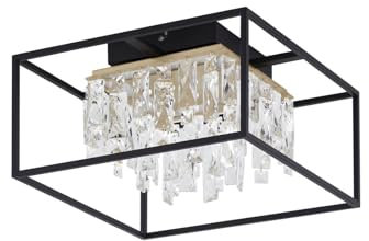 Lucande LED Deckenleuchte Kassi dimmbar in Schwarz aus Metall (1 flammig,) - Lampe Deckenlampe Wohnzimmerleuchte