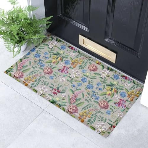 Artsy Mats Bold Floral Pattern Indoor & Outdoor Door Mat - Incredibly & Weatherproof Doormats - Non Slip Mat, (70x40 cm)