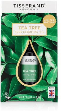 Tisserand Aromatherapy - Tea Tree Pure Essential Oil - Massage, Aromatherapy, and Bath Oil - Ethically Harvested Tea Tree Oil Drop Window Oil - 100% Pure Natural Essential Oil - 9 ml