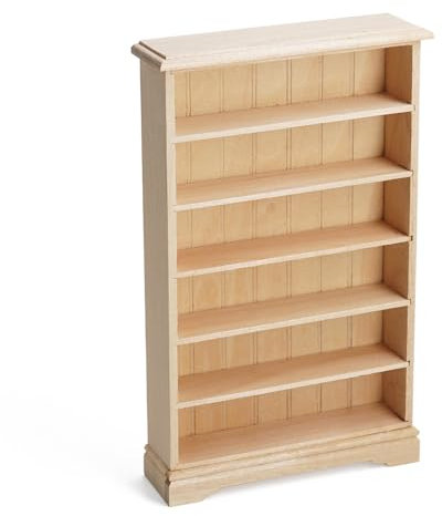 Odoria Puppenhaus Bücherregal Wichtel Miniatur: 1/12 Maßstab Regal Wand für Bibliothek Wohnzimmer - Mini Wandregale Modern Möbel Holz
