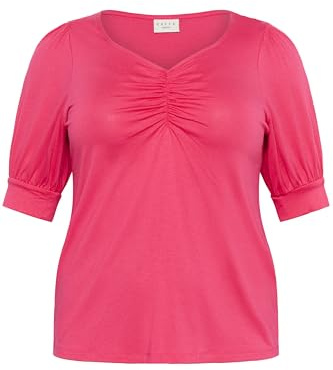 KAFFE CURVE Damen Plus-Size Women's Blouse Short Sleeves Sweetheart Neck Regular Fit Bluse