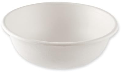 FRANZ MENSCH 1000 Stück NATUREStar Schalen tief, rund | Zuckerrohr, Karton, weiß, V: 250ml, Ø: 11,5cm, H: 4,5cm, Einwegschale, Zuckerrohrschale, Einmalschale
