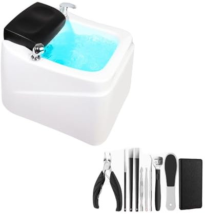Acrylic Footbath With Heat And Massage Colorful Lamp Footbath With Heat And Massage Pedicure Bowl Acrylic Pedicure Sink Home Foot Bath (Color : With water pump)