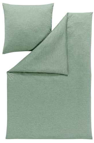 ESTELLA Bettwäsche Takoma 6873 520 Mint Grün Mako Interlock Jersey Unifarben Schlicht Einfarbig Uni, Größe:200 cm x 200 cm