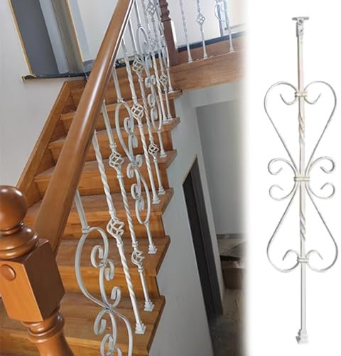 Treppengeländer aus Metall mit Pfostenschrauben und Regalen, einfach zu installieren, für Büro oder Bauernhaus, Eingang, Doppelkorb-Design, 1 Packung
