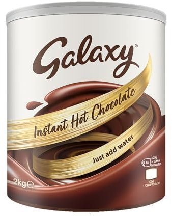 Galaxy Instant Hot Chocolate Powder – 1 x 2kg Tin – Creamy, Delicious Chocolate Drink, Just Add Water – Suitable for Vegetarians – Perfect for Home, Office & Café Use