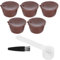 Capsules de café Fuchooky Kit de filtre à tasse à café rechargeable réutilisable ajusté pour la machine à gusto Dolce (5 tasses + 1 cuillère + 1 pinceau)