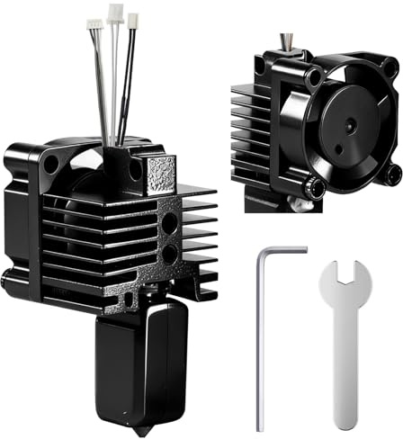 Silkwish Hardened Steel Hotend Kit con ventola per stampante Bambu Lab X1 Carbon/X1/X1C – Incl full metal Hotend con ugello in acciaio temprato (0,4 mm), tutte le chiavi, potenza termica 550 °C