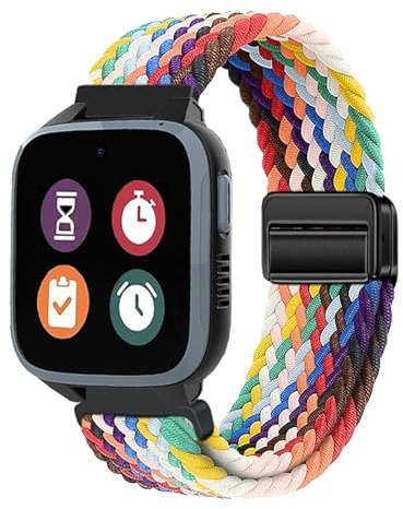 Aurrain 16MM Gewebtes Nylon Armband mit XPLORA X5/X5 Play/XGO 2/XGO 3,Unisex geflochtenes Nylon Magnetverschluss Kinderuhrenarmband.