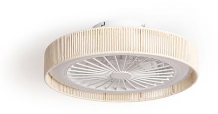 LEDKIA LIGHTING Ventilador de Techo Alma Tipo Plafón Decorativo Blanco con Luz LED CCT 1920 lm, Motor DC 15W Silencioso y Eficiente, Aspas Ocultas, 6 Velocidades, 50 cm, Mando a Distancia