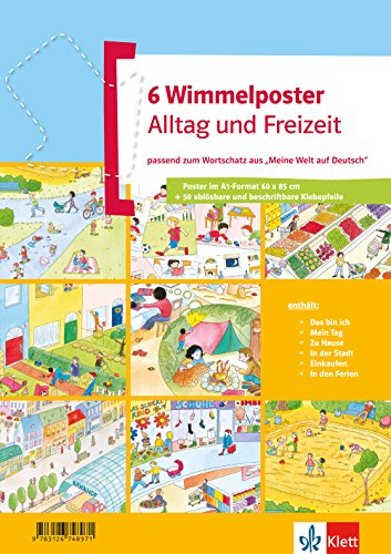 Wimmelposter Alltag und Freizeit: passend zum Wortschatz aus Meine Welt auf Deutsch. 6 Poster