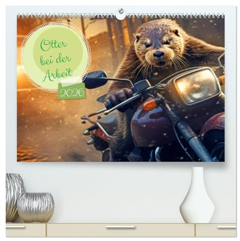 Otter bei der Arbeit (hochwertiger Premium Wandkalender 2026 DIN A2 quer), Kunstdruck in Hochglanz: Arbeitswütige Otter: Entdecken Sie ihre fleißigen Abenteuer (CALVENDO Tiere)