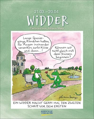 Widder 2026: Sternzeichenkalender-Cartoonkalender als Wandkalender im Format 19 x 24 cm.