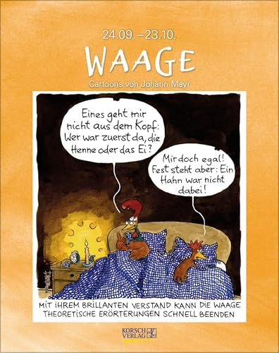 Waage 2027: Sternzeichenkalender-Cartoonkalender als Wandkalender im Format 19 x 24 cm.