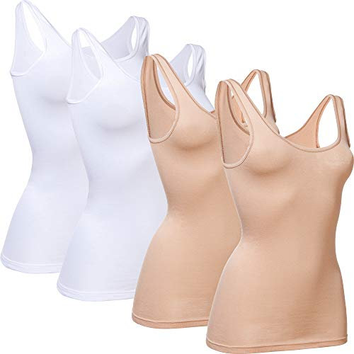 con-ta Damen-Unterhemd 4er-Pack weiß/Haut Größe 46