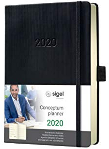 SIGEL C2015 Wochen-Notizkalender 2020, ca. A6, schwarz, Hardcover Conceptum - weitere Modelle